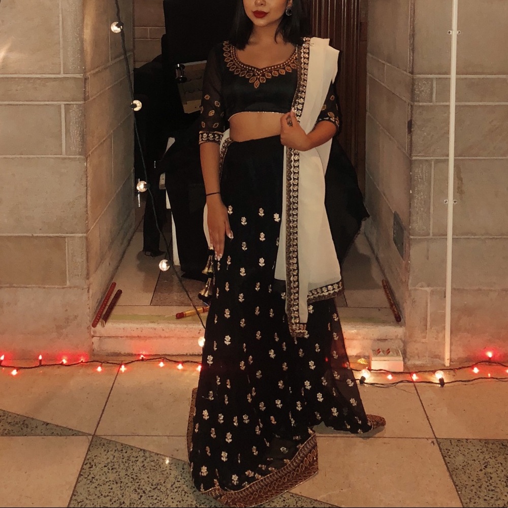 Black Designer Lehenga